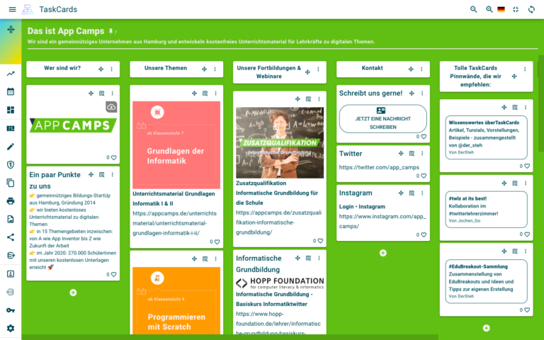 Mit TaskCards digitale Pinnwände DSGVO-konform erstellen - appcamps.de