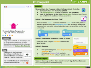 Lernkarte Blocks Editor Fangspiel